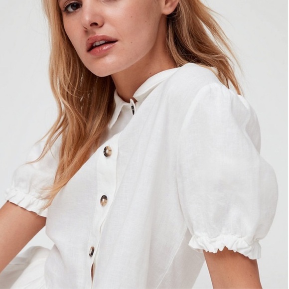 Wilfred Naeva 100% Linen Peter Pan midi button Dress - Picture 3 of 6